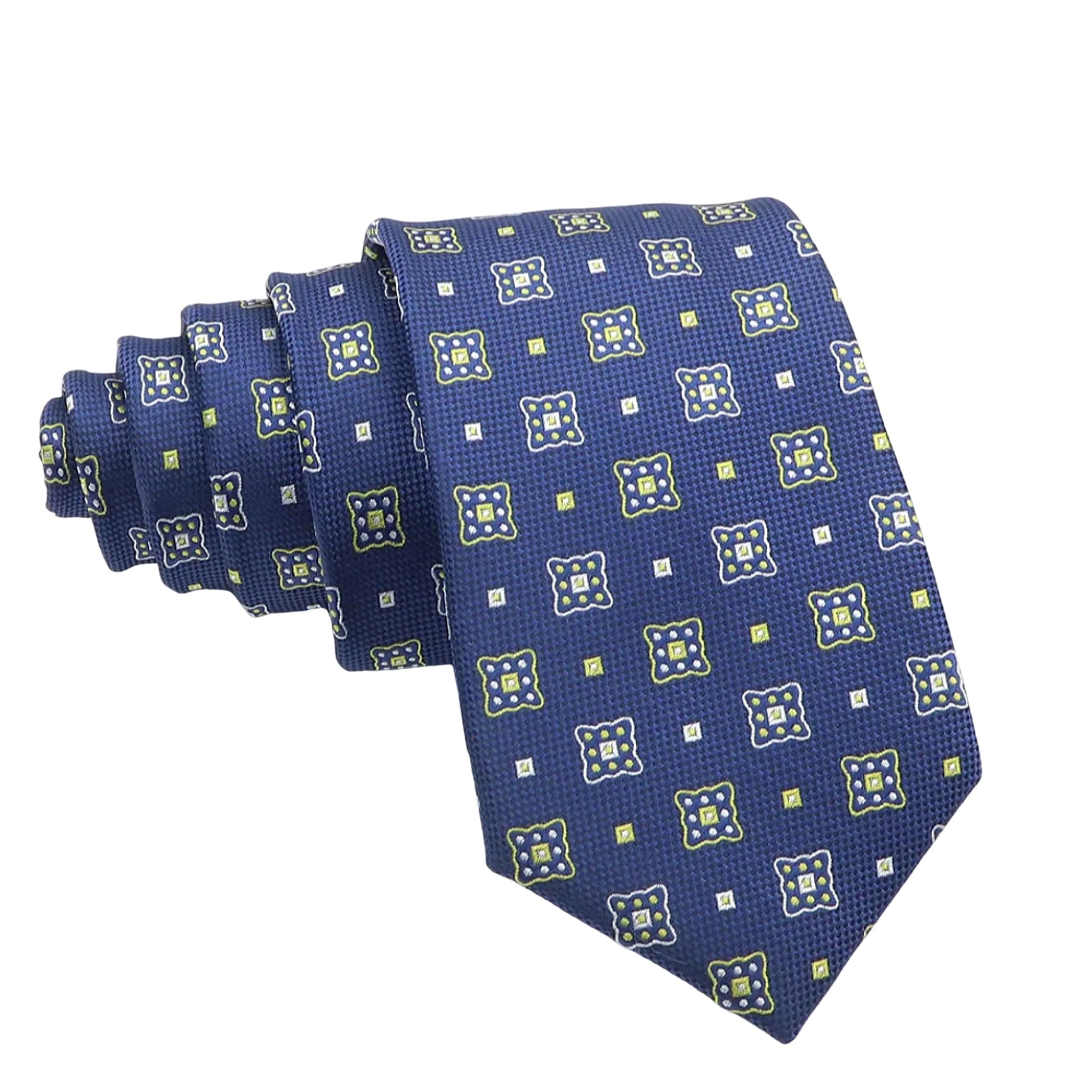 Navy Blue White Dotted Necktie