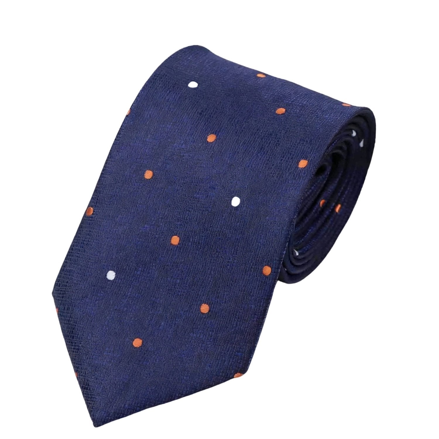 Dark Blue Necktie with White Squares