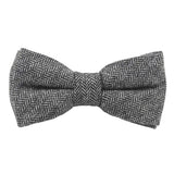 Light Gray Herringbone Bow Tie