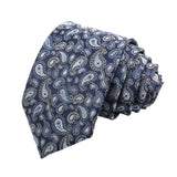 Navy Blue White Paisley Necktie