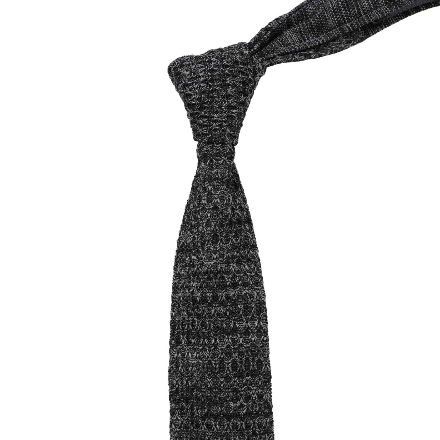 Black with Gray Knitted Necktie