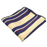 Gold Blue Striped Pocket Square