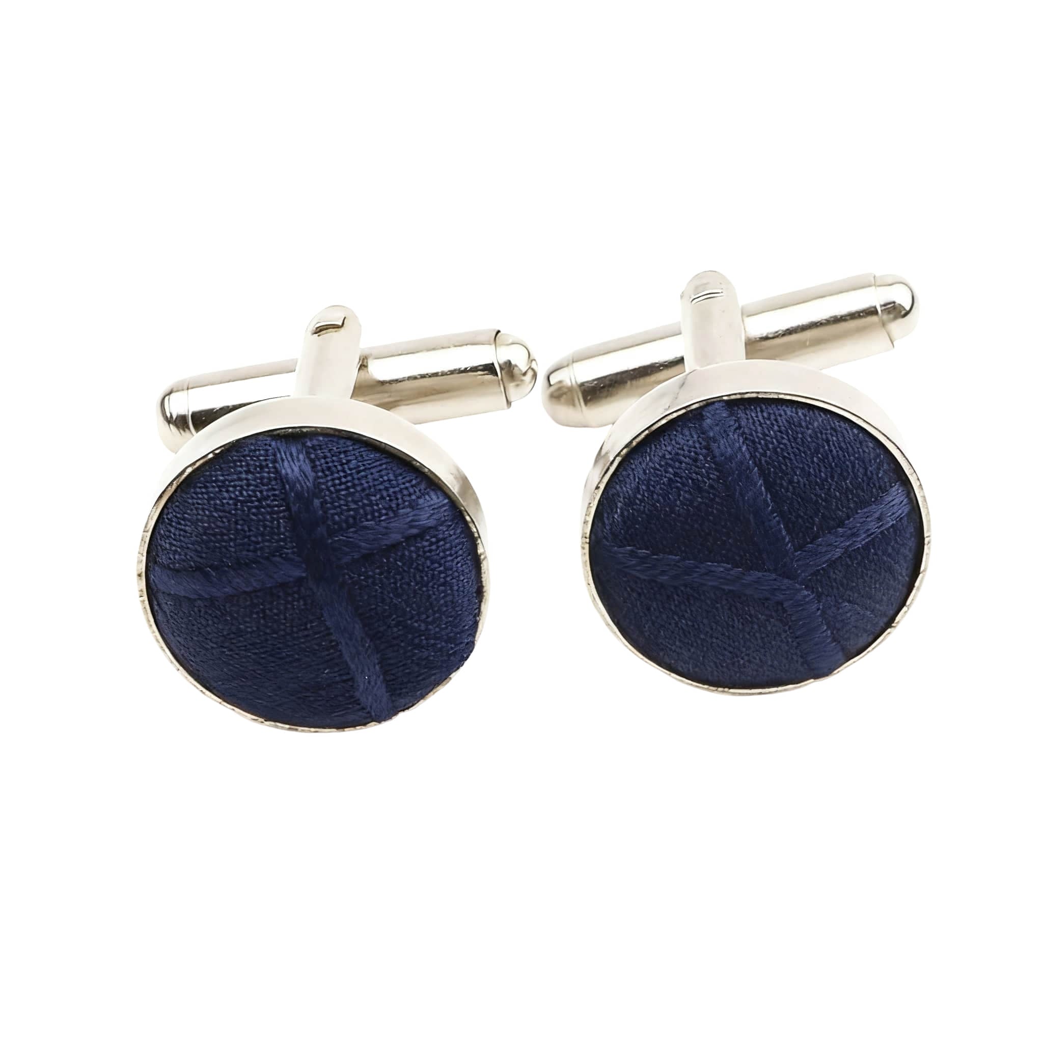 Navy Blue Navy Blue Plaid Cufflink