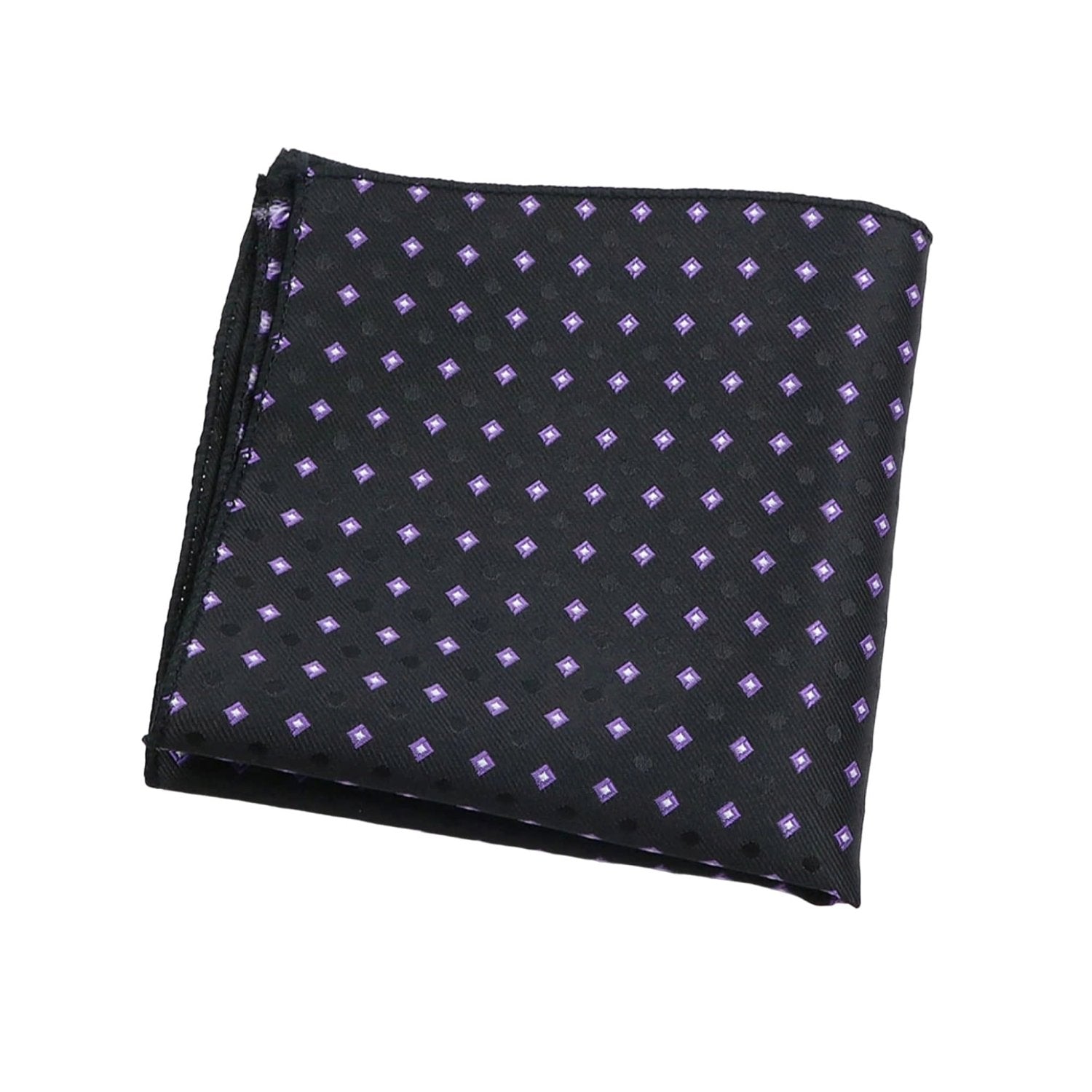 Black with Purple Diamond Pocket Square