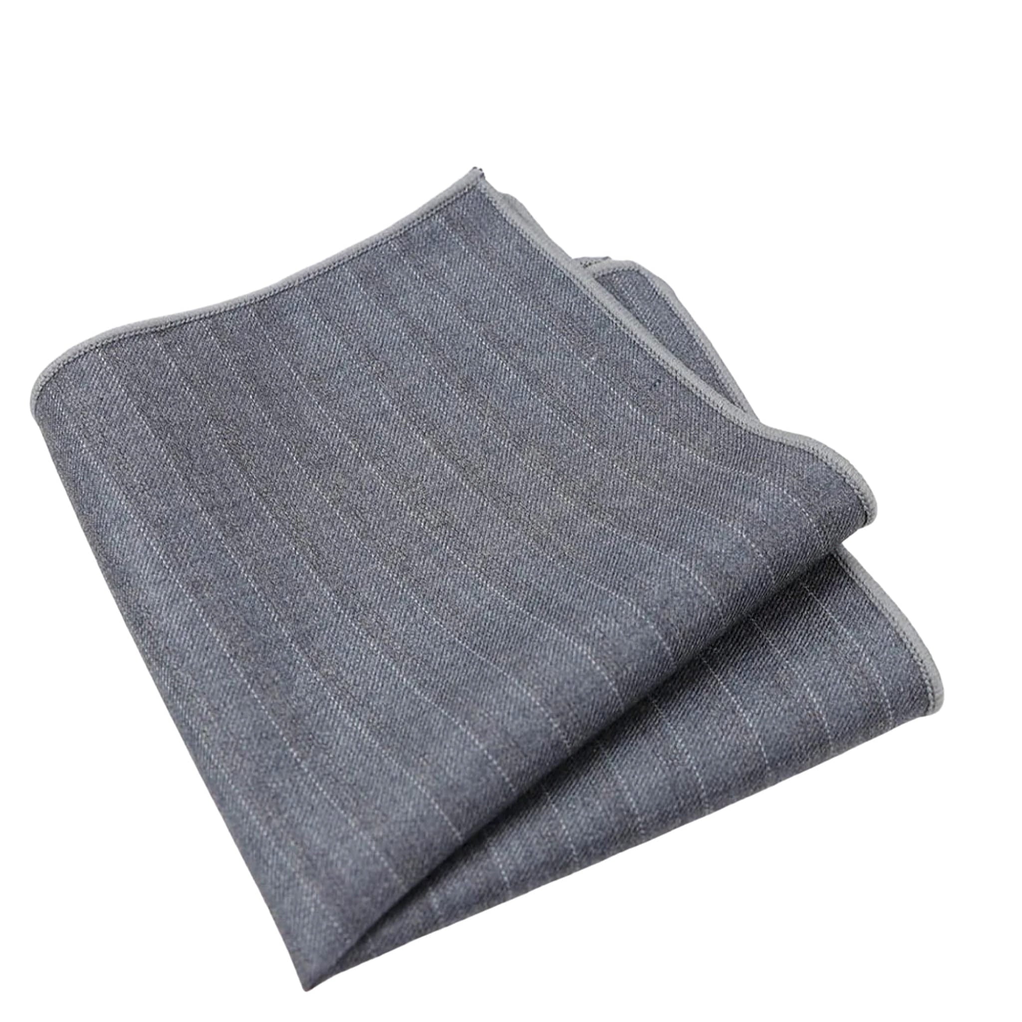 Grey Stripe Pocket Square