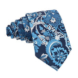Navy Blue Light Blue Paisley Necktie