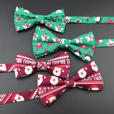 ZONFAZ Christmas Cotton Bow Tie for Adults Kids Xmas Santa Claus Snowflake Printed Butterfly Party Festival Gift