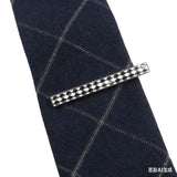 Silver Black Lattice Tie Bar