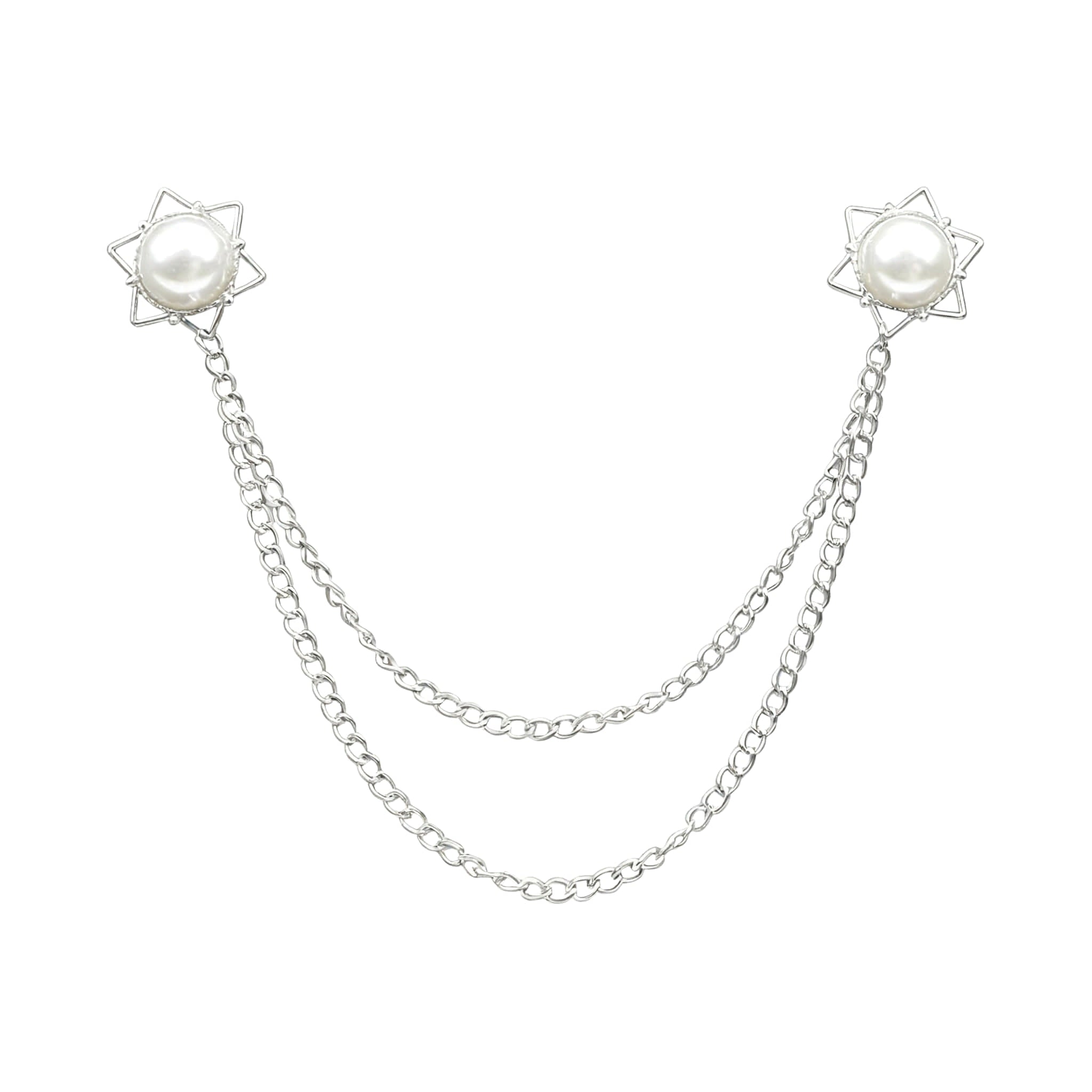 Silver White Star Lapel Pin