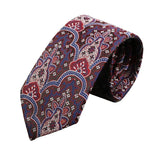 Navy Blue Red Paisley Necktie