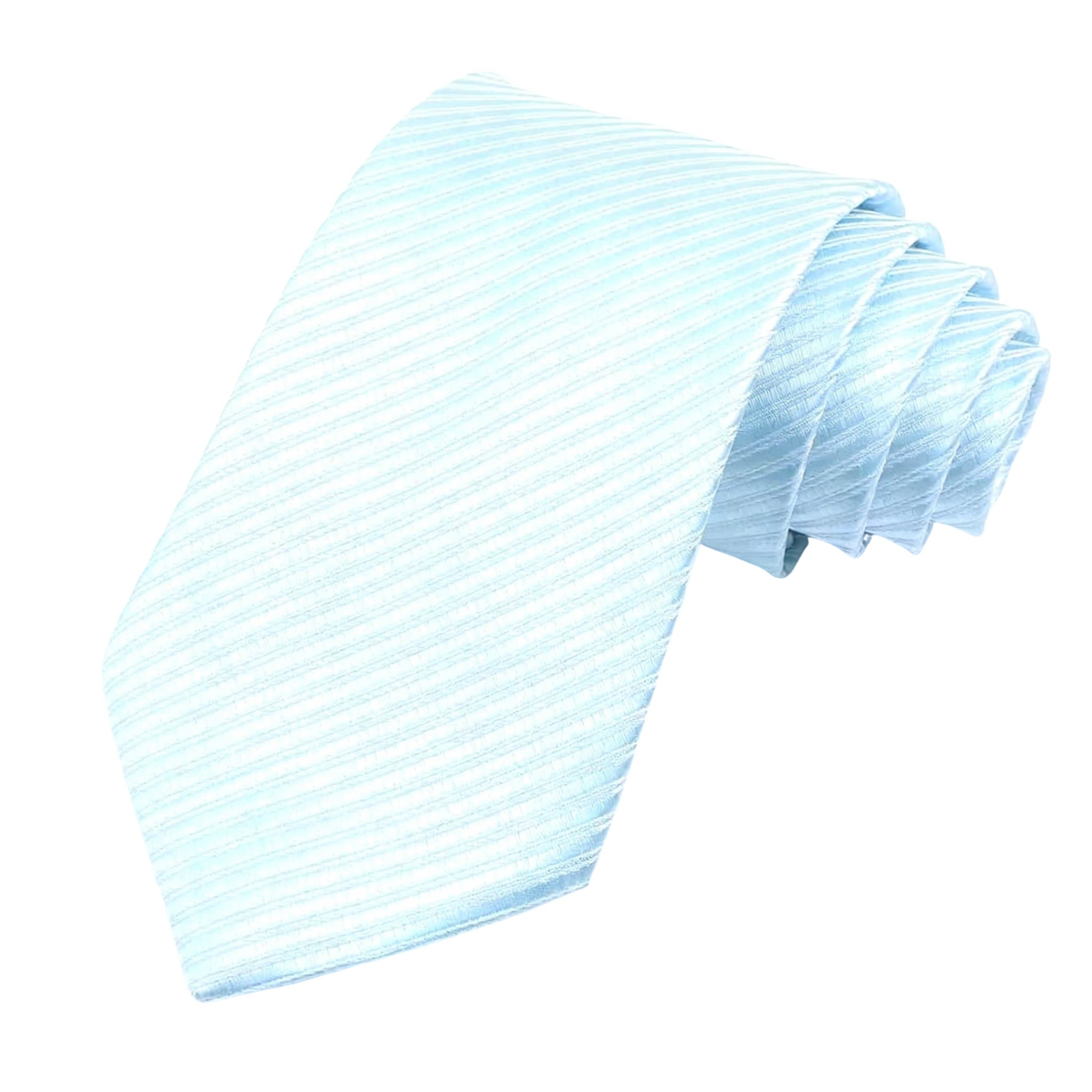 Light Blue White Striped Necktie