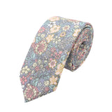 Gray Pink Floral Necktie