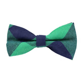 Green Navy Plaid Bow Tie