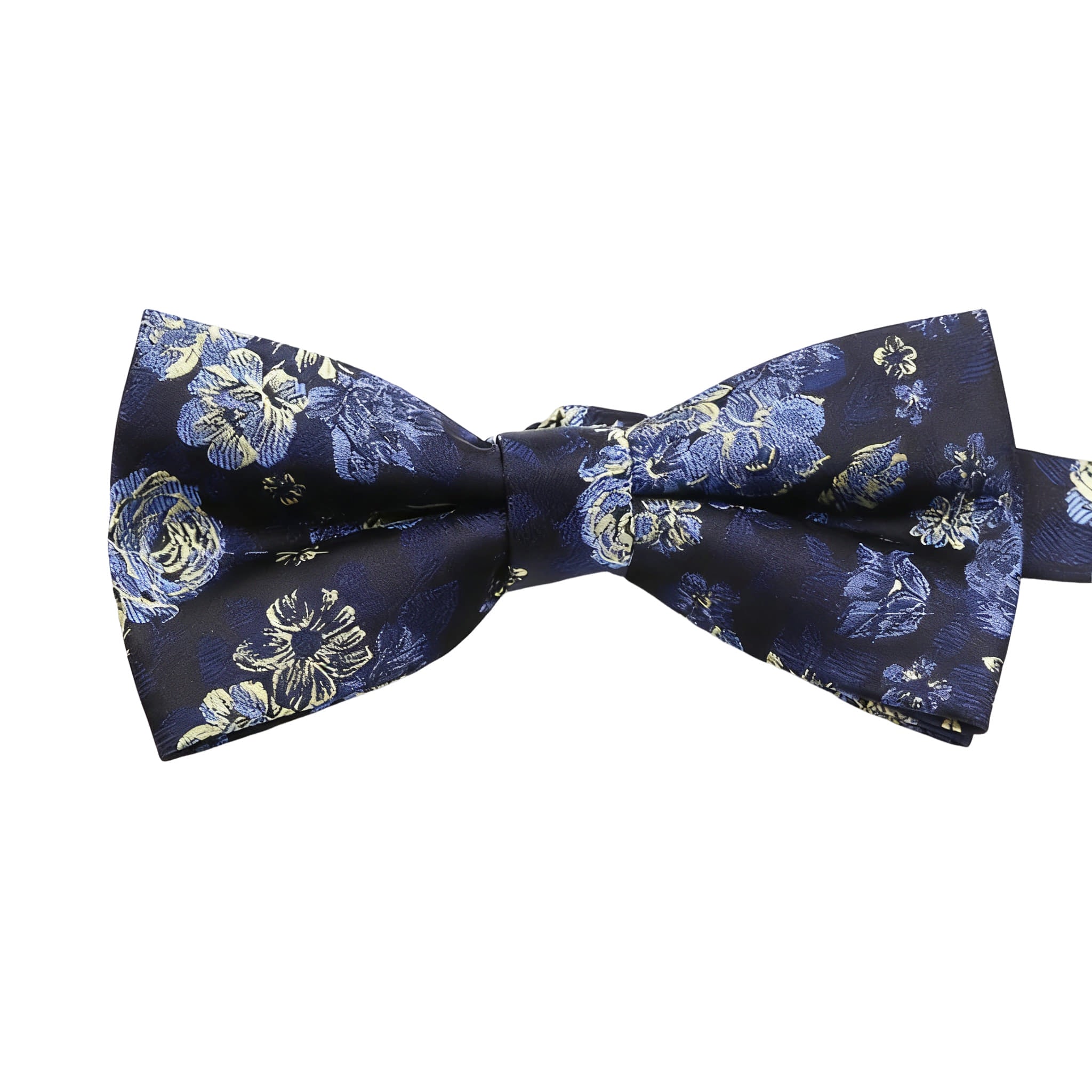 Black Blue Floral Bowtie