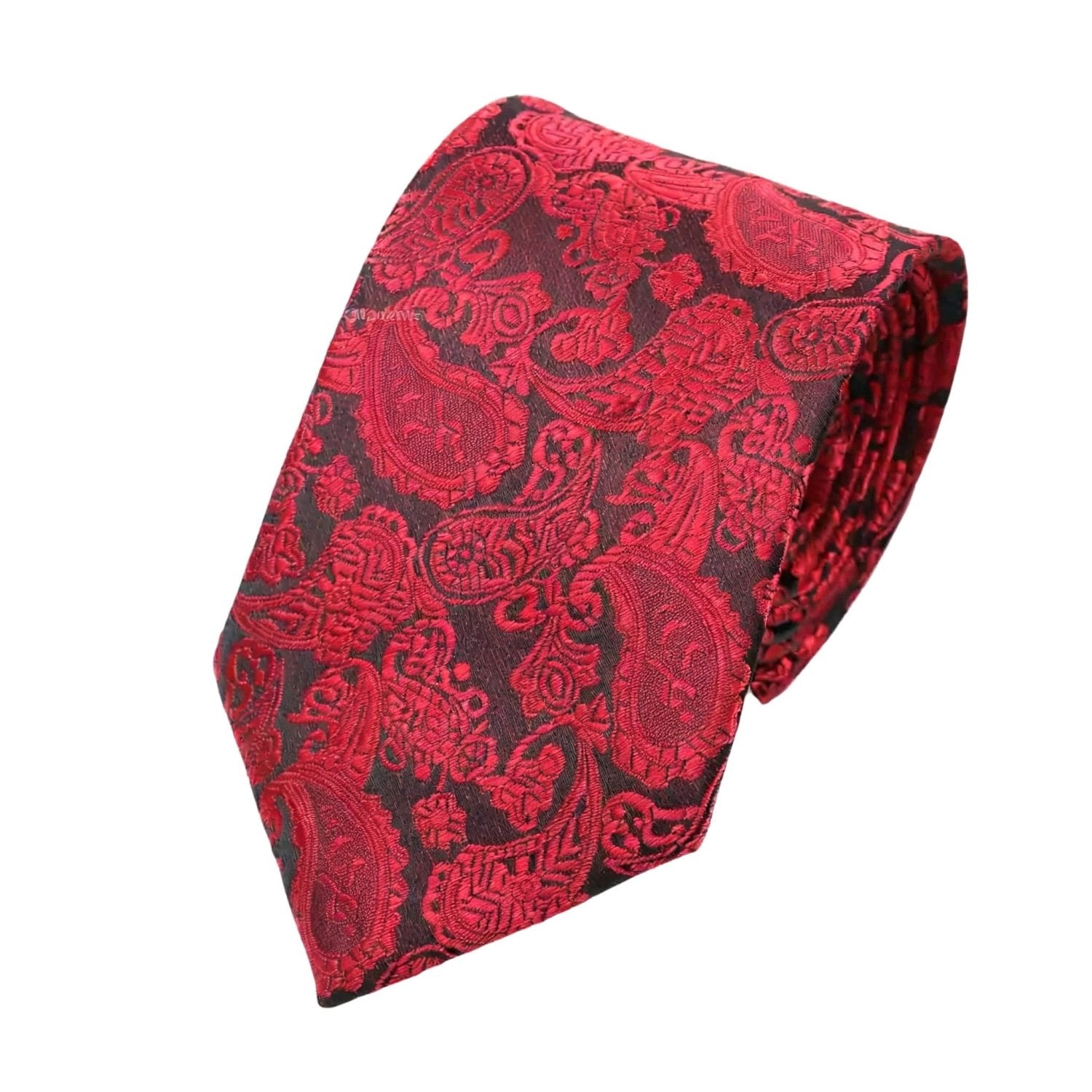 Black With Red Paisley Necktie