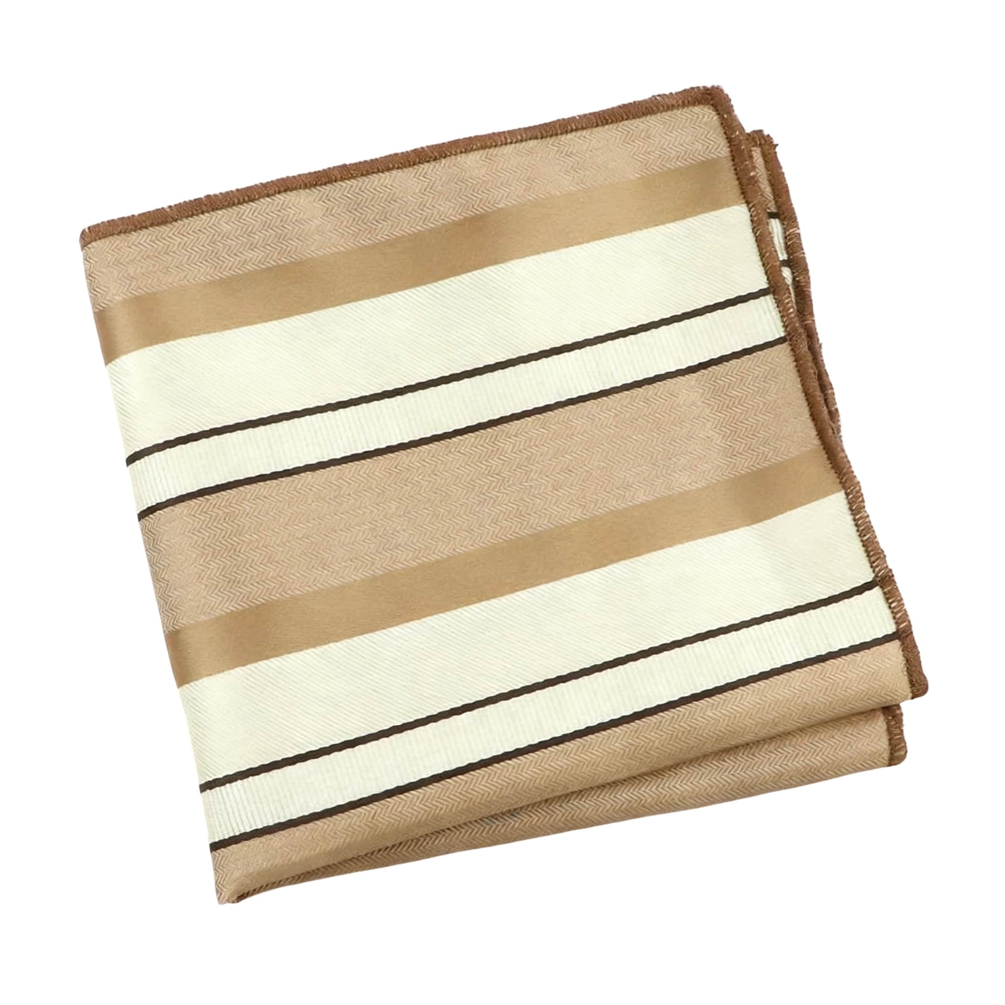 Brown Black Striped Pocket Square