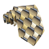 Brown Yellow Geometric Necktie