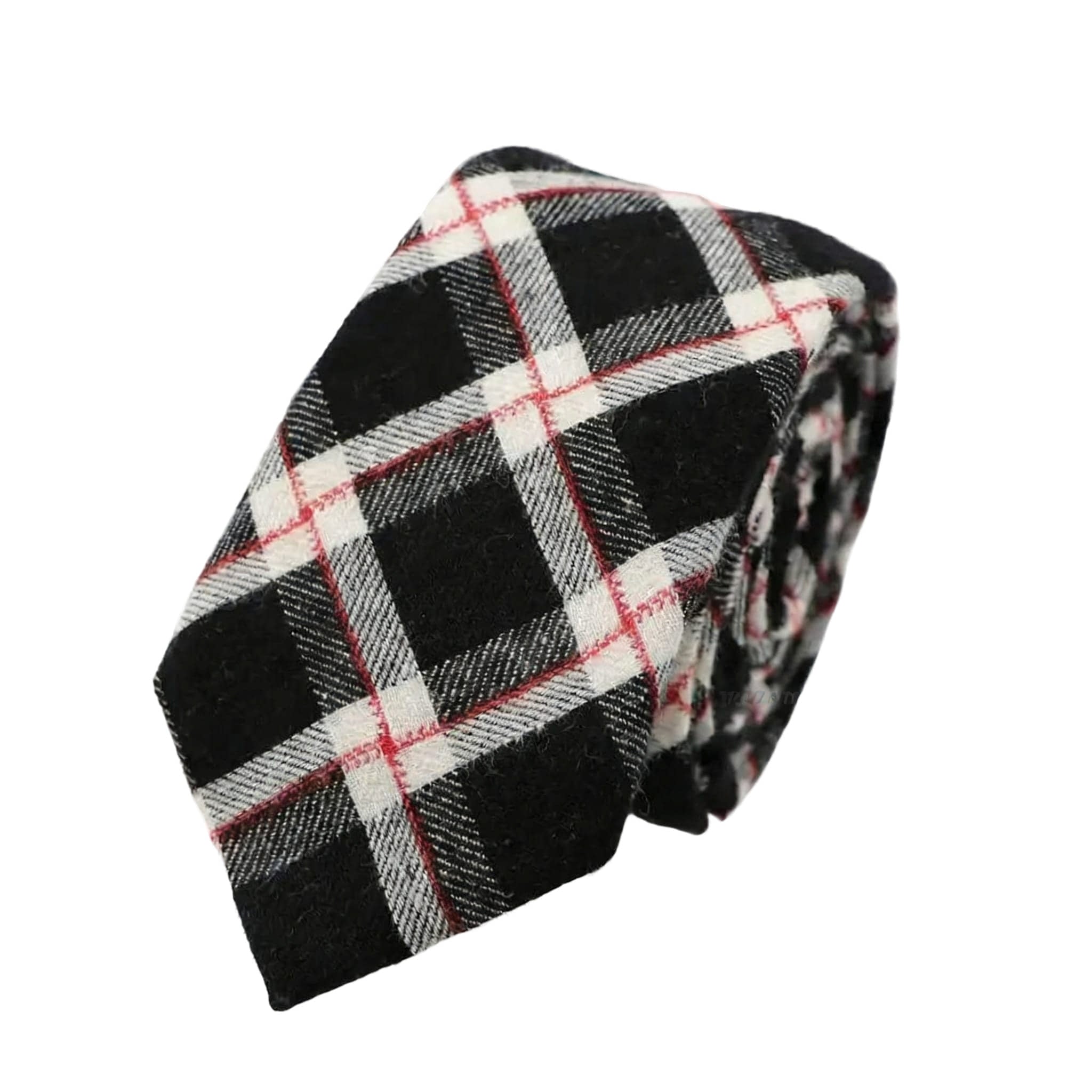Black White Plaid Necktie