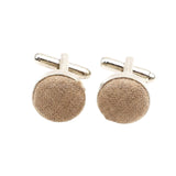 Silver Brown Solid Cufflink