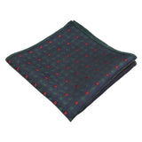 Navy Blue Red Plaid Pocket Square