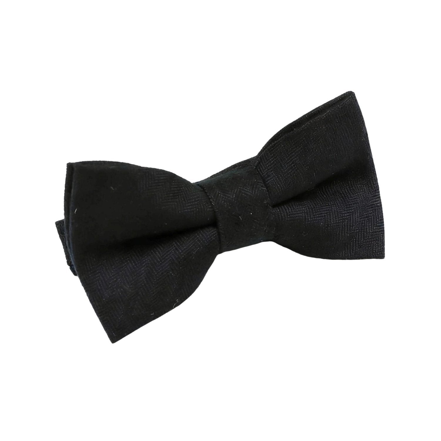Black With Herringbone Bowtie