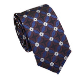 Black White Floral Necktie