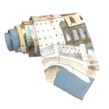 Blue Beige Building Necktie