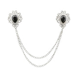Silver Black Rhinestone Accessorie