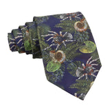 Navy Blue Green Spider Necktie
