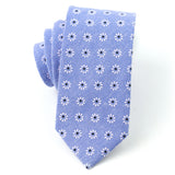 Light Blue Daisy Floral Skinny Cotton Necktie