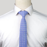 Light Blue Daisy Floral Skinny Cotton Necktie