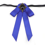 Vintage Palace Neck Bow for Women, Satin Long Streamer Gem Bow Collar Accessory