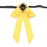Vintage Palace Neck Bow for Women, Satin Long Streamer Gem Bow Collar Accessory