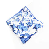 Blue White Floral Pocket Square