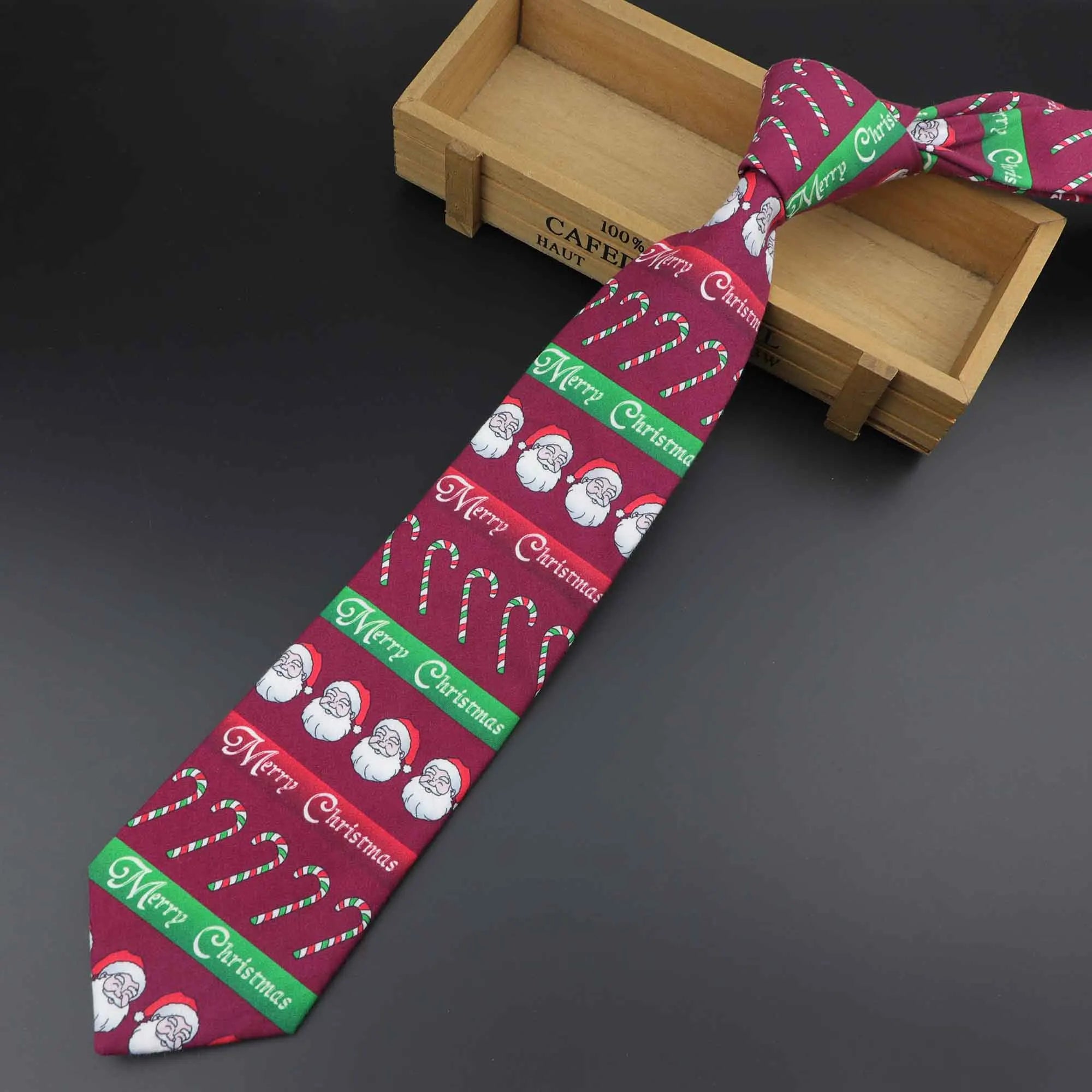 ZONFAZ Christmas Fashion Classic Ties Cotton Xmas Santa Claus Snowflake Snowman Necktie