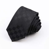 ZONFAZ Fashion Silk Necktie For Men Business Formal Jacquard Striped Skinny Tie