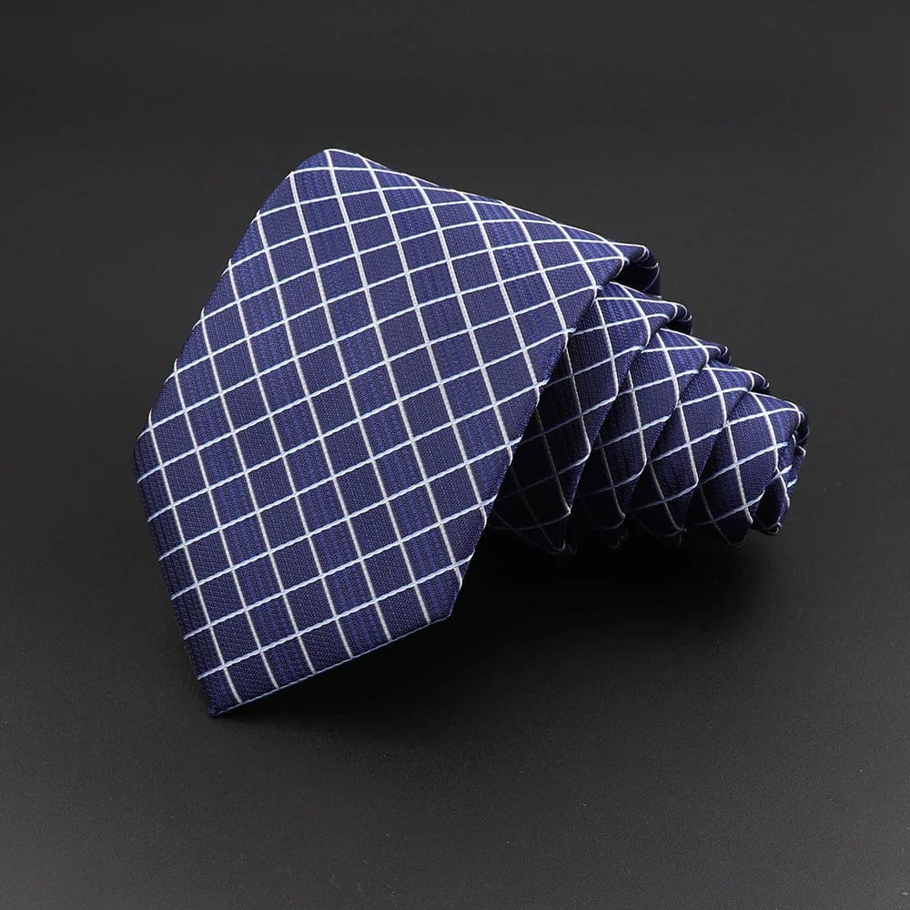 ZONFAZ Classic Silk Plaid Ties for Men Formal Business Striped Tie 8cm Width