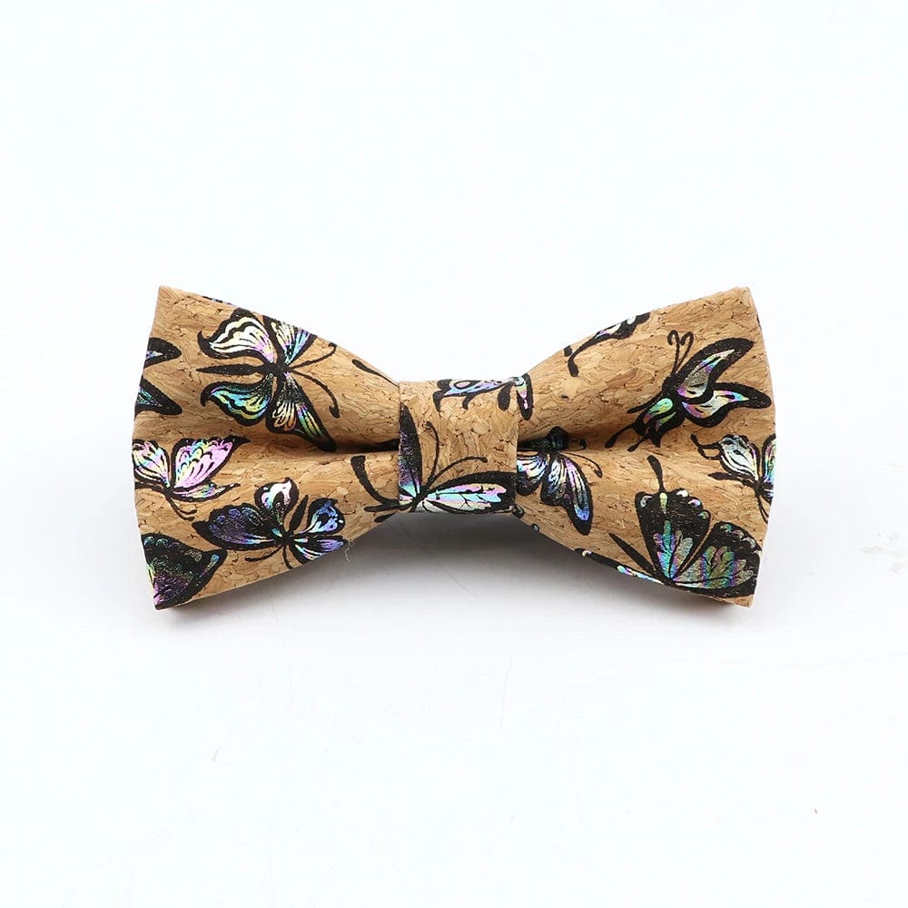 ZONFAZ Floral Cork Wood Bow Ties For Adult Child