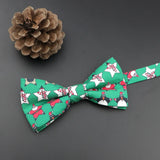 ZONFAZ Christmas Cotton Bow Tie for Adults Kids Xmas Santa Claus Snowflake Printed Butterfly Party Festival Gift