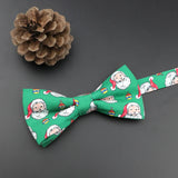 ZONFAZ Christmas Cotton Bow Tie for Adults Kids Xmas Santa Claus Snowflake Printed Butterfly Party Festival Gift