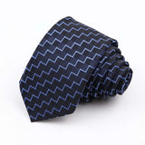 ZONFAZ Fashion Silk Necktie For Men Business Formal Jacquard Striped Skinny Tie