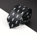 ZONFAZ Slim Music Piano Pattern Ties Skinny Musical Notes Printed Silk Ties 5cm Width