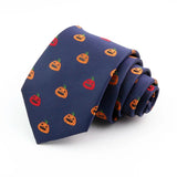 ZONFAZ Navy Blue Halloween Pumpkin Necktie