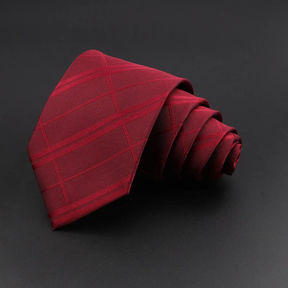 ZONFAZ Classic Silk Plaid Ties for Men Formal Business Striped Tie 8cm Width