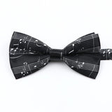 ZONFAZ Music Silk Bow Ties for Men Boy Piano Stave Guitar Pattern Bowtie