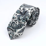 ZONFAZ Floral Ties For Men Skinny Cotton Flower Necktie 6cm Width