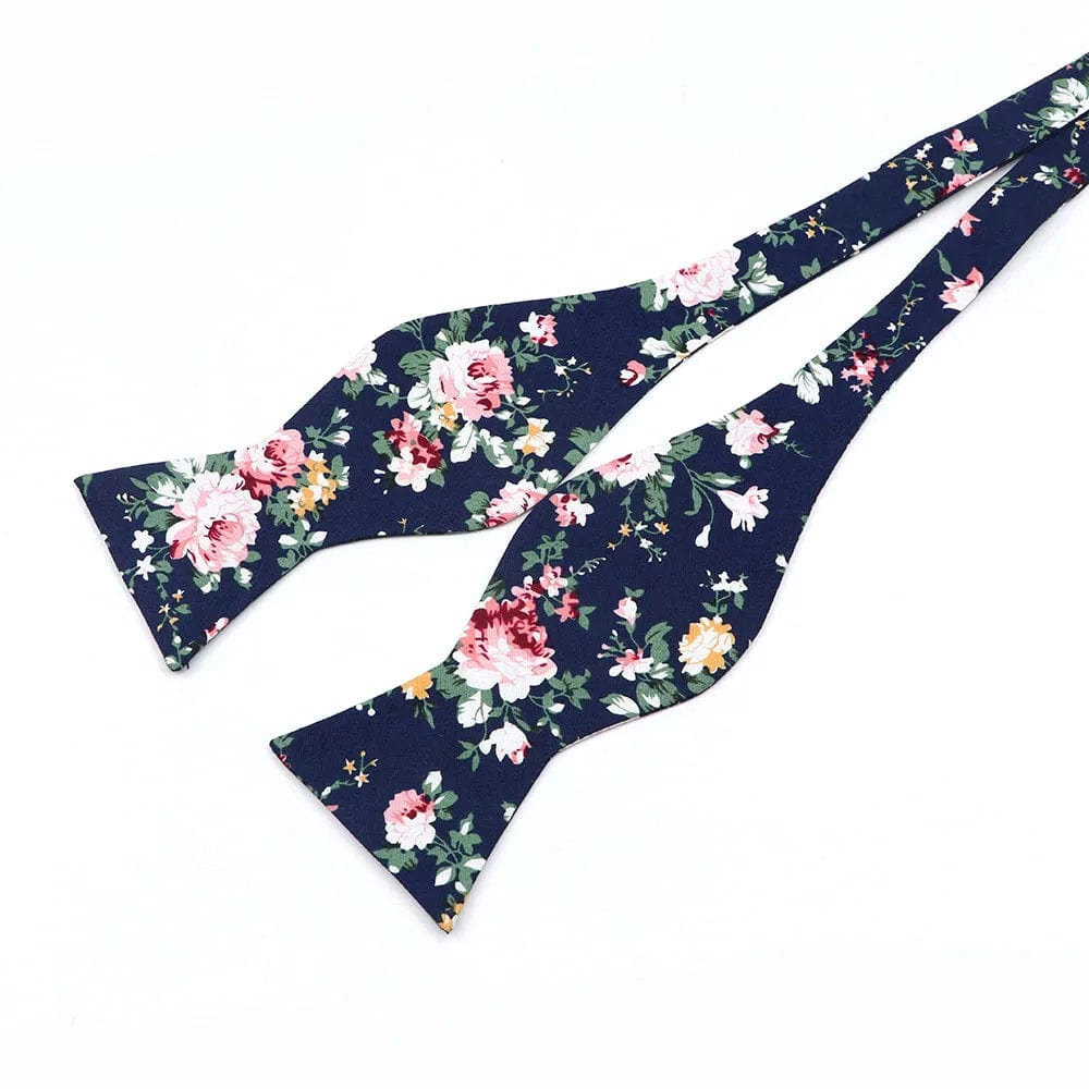 ZONFAZ Self - tied Bow Ties for Men Adjustable Cotton Floral Flower Bowtie