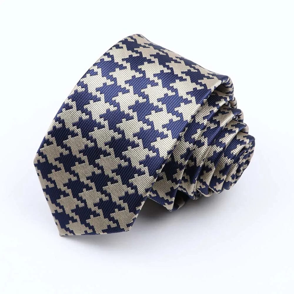 ZONFAZ Fashion Silk Necktie For Men Business Formal Jacquard Striped Skinny Tie