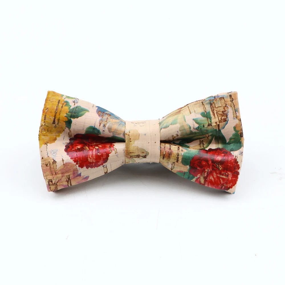 ZONFAZ Floral Cork Wood Bow Ties For Adult Child