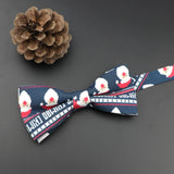 ZONFAZ Christmas Cotton Bow Tie for Adults Kids Xmas Santa Claus Snowflake Printed Butterfly Party Festival Gift